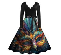 Vestidos para Carnaval Vestido Invierno Mujer Mama Noel Talla Grande Sexy Dress Adulto Traje Disfraces Navideños Otoño Oversize Largo Top Coctel Lentejuelas Lana Vintage Punto 2#ciano XL