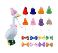 Vestidos para Gansos De Escritorio | Prendas Divertidas Y Adorables para Gansos Decorativos,Estatua con Mini Sombreros De Punto Y Pajaritas para Halloween Fiestas Celebraciones Navidad