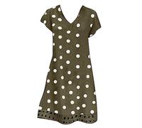 Vestidos para mujer de primavera/verano, estampado de manga corta, vestido casual para invitada de boda para mujer, verde, M
