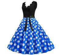 Vestidos para mujer del Reino Unido, elegante, cuello redondo, manga corta, estampado, azul celeste, XXL