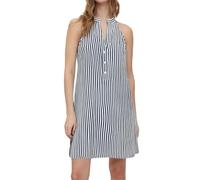 Vestidos para mujer Elegante Vestido de Verano a Rayas con Cuello en V Línea A Sin Mangas Vestido Casual Para Excursiones De Un Día Petite Vestidos Midi, marine, S