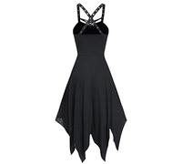 Vestidos para mujer, elegantes, tallas grandes, vendaje sólido, dobladillo irregular, sin mangas, mini vestido, vestido para mujer de verano (negro M)