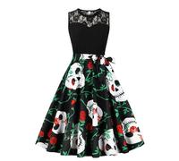 Vestidos para mujer, Halloween, sin mangas, gótico, vestido de verano con impresión 3D, vestido de noche, vestido de cóctel, vestido de fiesta, vestido midi para el tiempo libre, vestidos de baile