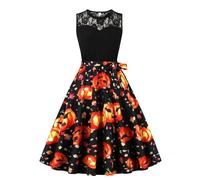 Vestidos para mujer, Halloween, sin mangas, gótico, vestido de verano con impresión 3D, vestido de noche, vestido de cóctel, vestido de fiesta, vestido midi para el tiempo libre, vestidos de baile