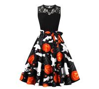Vestidos para mujer, Halloween, sin mangas, gótico, vestido de verano con impresión 3D, vestido de noche, vestido de cóctel, vestido de fiesta, vestido midi para el tiempo libre, vestidos de baile
