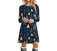 Vestidos para Navidad Mujer Largo,Vestido TúNica Mujer Elegante Casual Fluido Y Suelto con DiseñO Oscilante para Un Estilo Moderno Y CóModo En Todo