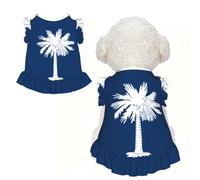 Vestidos para perros pequeños con la bandera de Carolina del Sur, falda de gato, ropa para mascotas, ropa de verano sin mangas para cachorro, chihuahua, yorkie, talla M
