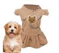 Vestidos Para Perros Pequeños - Vestidos Para Perros Pequeños, Vístete Para Perros Strip Con Estampado De Oso De Poliéster | Ropa De Diario De Moda Para Perros Y Ropa Cómodo Para