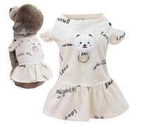Vestidos para perros, vestido de perro de dibujos animados con patrón de oso en poliéster, uso diario para perros, ropa cómoda y suave para mascotas para interiores, exteriores, tienda de mascotas