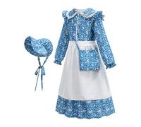 Vestidos pioneros para niñas, disfraz de pionero floral, vestido colonial | Accesorios de cosplay para juegos de rol, eventos diarios, sesión de fotos de primavera, cumpleaños, jardinería, granja