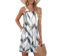 Vestidos Playa Mujer, Vestido Verano Mujer Vestido De Verano Vestidos Sin Mangas De Color Liso Y Holgado para Minivestido Sexy con Bolsillos Camisero Fluido Túnica Camisero Ligero Corte A 2026 Fiesta