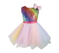 Vestidos Princesa NiñA 4 AñOs,Vestido Colorido Y Bonito Sin Mangas Con Cuello Redondo Para Presentaciones En El Escenario Vestido De Fiesta Brillante Y Divertido Para NiñAs Que Empiezan A Bailar