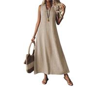 Vestidos Verano De Fiesta Cuello Redondo Elegantes Vestidos Tallas Grandes Ropa Mujer Elegante Vestido Boho Moda Manga Larga Vestido Playa Casual Ropa Ofertas Flash del Dia Premium Hoy Caqui XXL
