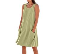 Vestidos Verano Mujer 2025 Largos Boho Manga Corta Cuello V Elegante Sólida Vestido Estampado Floral Túnica Casual Cómodo Vestidos De Mujer Vestido con Bolsillos Primavera Fiesta