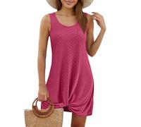 Vestidos Verano Mujer 2025 Largos Playeros Cruzados Vestido Elegante De Flores Algodon Cuello Redondo Ropa Sin Mangas Tallas Grandes Hawaiano Mis Pedidos Realizados Bermellón S