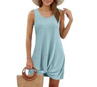Vestidos Verano Mujer 2025 Largos Playeros Elegantes Vestidos De Flores Fiesta Tallas Grandes Sin Mangas Ropa Cuello Redondo Sueltos Algodon Mis Pedidos Realizados Azul Claro S