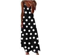 Vestidos Verano Mujer 2025 Mis Pedidos Playeros Originales Sin Mangas Vintage Chaleco de Vestir Largo Vestido Sueltos Bohemio Cuello V Estampado de Flores Vestido Casual Vacaciones Elegante