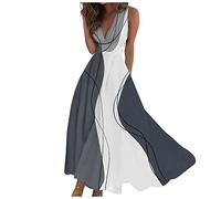 Vestidos Verano Mujer 2026, 2026 Largos, Playa Elegantes Casual Playero Noche Fiesta Casa Adelgazante Verano Frescos Sin Mangas Cuello en V Ajustado Vestido Lino Mujer, M