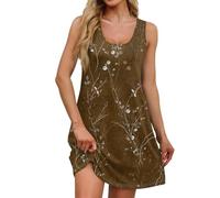 Vestidos Verano Mujer 2026, Boho Chic, Vichy Dress, Deportivo Sin Mangas Cuello Redondo Boda Midi Algodon Dresses Hippie Playeros Cortos 2026 Tallas Grandes Invitada Vestido Mujer Largo, 3XL