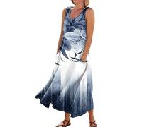 Vestidos Verano Mujer 2026, Robe Ete Femme Pareo Ropa Cuello Redondo Sin Mangas Deportivo Hippie Cortos Tallas Grandes Dresses Playa Invitada 2026 Vestido Vichy, Dress Ropa Mujer Verano, 4XL