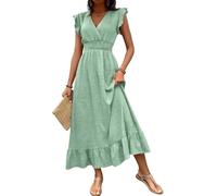 Vestidos Verano Mujer 2026, Ropa de Playa, Tallas Grandes Frescos Elegante Pareo Cuello V Sin Mangas Playeros Casual Cortas Dress, Boda Elegantes Dress Cortos Dresses Vestido Largo Mujer, M