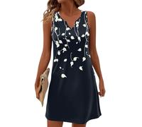 Vestidos Verano Mujer 2026, Ropa Elegante, Playeros Talla Grande Cortas Corta Ropa Elegantes Vichy Casual Cortos Dress, Algodon Sin Mangas Cuello V Midi Casa Vestido Cuadros Vichy Mujer, XL