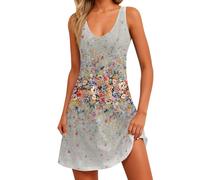 Vestidos Verano Mujer 2026, Ropa, Largo Verano Midi Camisero Dress Sundress, Elegante Corto Dresses Playeros Deportivo Sin Mangas Cuello Redondo Talla Grande Vestido Deportivo Mujer, L