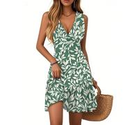 Vestidos Verano Mujer 2026, Summer Dress, Cortas Cortos Bohemio Evento Elegantes Falda, Sin Mangas Cuello V 2026 Boda Tallas Grandes Dress Verano Playa Vestido Elegante Mujer Evento, XXL