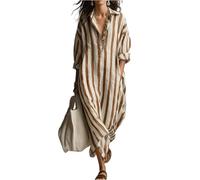 Vestidos Verano Mujer 2026, Summer Dress, Dresses Vestido Boho, Algodon Invitada Cuello V Manga Larga Dress Verano Tallas Grandes Camisero Cortos Summer Largas Women Ropa Playa Mujer, 3XL