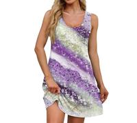 Vestidos Verano Mujer 2026, Summer Dress, Elegantes Largos Playa Deportivo Falda Verano Mujer, Invitada Tallas Grandes Boda Cortos Larga Casa Sin Mangas Cuello Redondo Fiesta Vestidos Largos, S