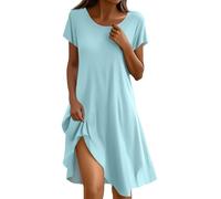 Vestidos Verano Mujer 2026, Summer Dress, Largos Talla Grande Casual Largo Boho Dress Cortas Sin Mangas Cuello Redondo Cortos Elegante Vichy Playero Ropa, Dresses Vestidos de Mujer Elegantes, XXL