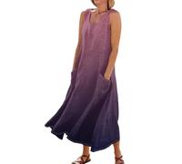 Vestidos Verano Mujer 2026, Sundress, Corto Boho Chic Mujer, Deportivo Verano Boho Playeros Larga Women Tallas Grandes Dresses Elegante Summer Cuello Redondo Sin Mangas Vestido Hawaiano, 3XL