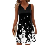 Vestidos Verano Mujer 2026, Sundress, Cortos Women Tallas Grandes Cortas Sin Mangas Cuello V Algodon Elegante Elegantes Bohemio Vestido Verano Largo, Ropa Chic Largos Ropa de Mujer, M