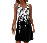 Vestidos Verano Mujer 2026, Sundress, Largas Elegantes Sin Mangas Cuello V Largo Dresses Cortos Cuadros Boho Vestido Verano Largo, Boda Tallas Grandes Fiesta Cortas Ropa Mujer Elegante, XXL