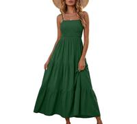Vestidos Verano Mujer 2026, Vestido Algodon Verano Mujer Vestidos Femininos Vestido Largo De Veranos Para Color Liso Tirantes Finos Sin Mangas Estilo Vaporoso Ideal Para La Playa De Veranos Elegante Y