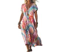 Vestidos Verano Mujer 2026, Vestido Deportivo, Cuello V Manga Corta Verano Tallas Grandes Boda Ropa Elegante Mujer, Cortos Dress Elegantes Playero Fiesta Deportivos Dresses Sexy Sundress, L
