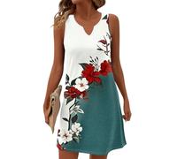 Vestidos Verano Mujer 2026, Vestido Elegante, Cortas Invitada Tallas Grandes Playeros Largos Sueltos Fiesta Verano Evento Ropa Elegantes Cortos Sundress, Sin Mangas Cuello V Ropa Mujer, XL