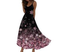 Vestidos Verano Mujer 2026, Vestido Graduación Adolescente Vestidos Femininos Vestido Largo De Verano para Mujer Color Liso Tirantes Finos Sin Mangas Corte En A Estilo Playero Ligero Novia Boho