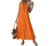 Vestidos Verano Mujer Cuello Redondo Chic Vestido Playa Negro Mujer Vestido Boho Casual Manga Larga Vestidos Tallas Grandes Moda Ropa Chollos Ultima Hora Ofertas Flash Naranja S