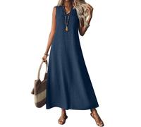 Vestidos Verano Mujer De Fiesta Cuello Redondo Boho Vestido Boho Ropa Mujer Elegante Vestido Playa Sexy Manga Larga Vestidos Tallas Grandes Casual Ropa Marina De Guerra XL