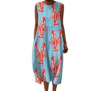Vestidos Verano Mujer Mayor Lino y Algodon Vestidos Fiesta Primavera Cuello en V Dresses Elegantes Cómodo con Bolsillos Vestido Largos Transpirable Dress Manga Larga Casual Tallas Grandes Beach