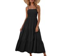 Vestidos Verano Mujer, Vestido Verano Mujer Casual Ropa Elegante Vestido Largo De Veranos para Color Liso Tirantes Finos Sin Mangas Estilo Vaporoso Ideal para La Playa Vestidos De Veranos Elegante Y