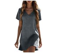 Vestidos Verano Mujer Vestidos Verano Mujer Largos, Cuello En V Corte Holgado para Citas Ligero Cómodo Vestido De Fiesta Mujers Elegantes Vestido Tejido Elástico Frío