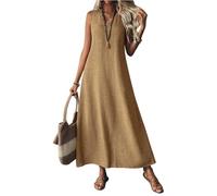 Vestidos Verano Vestidos Mujer Manga Larga Sexy Vestido Boho Blanco Mujer Vestidos Tallas Grandes Moda Manga Corta Vestido Playa Casual Ropa Ropa Hombre Marca Outlet Marrón Claro XXL