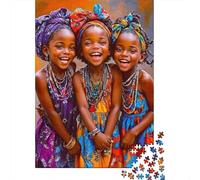 Vestimenta Étnica Colorida Puzzle de 1000 Piezas Papel para Adultos Cultura Africana Puzzle para Toda la Familia Decoración Regalo 38x26cm/1000pcs