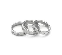 Vestopazzo 3 anillos de lunares de aluminio 100% reciclado. Hechos a mano. Unisex. Talla única, Aluminio, Sin piedras preciosas