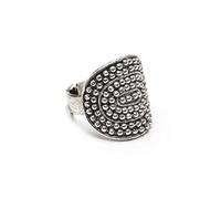 Vestopazzo Anillo escudo pequeño, tamaño ajustable, talla única, chapado en plata, níquel testado. Elaboración artesanal. MI5048, Talla única, Plata, Ninguno