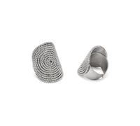 Vestopazzo Anillo escudo pequeño y escudo torcjion con espiral, tamaño ajustable, talla única, chapado en plata testado en níquel. Elaboración artesanal., Talla única, Plata, ninguna