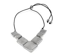 Vestopazzo Collar de hilo con cuadrados de aluminio 100% reciclado, talla única, longitud ajustable. Níquel testado AL02200, Talla única, Aluminio, No es una piedra preciosa