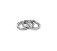 Vestopazzo Juego de 3 anillos irregulares, diámetro 2 cm, hechos a mano en aluminio 100% reciclado, fabricación artesanal, unisex, AL16234, talla única, plata